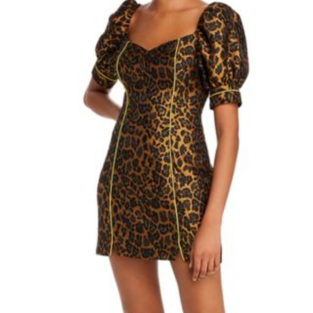 For Love & Lemons Jett Leopard Bodycon Mini Dress